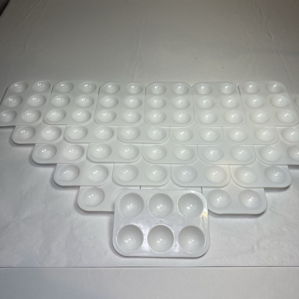 25 pcs Paint Tray Palette 6 Wells Rectangular Plastic Painting Pallet‎ Holder